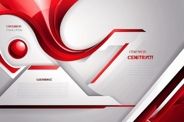 Abstract technology geometric red color shiny motion background Template with header and footer for brochure