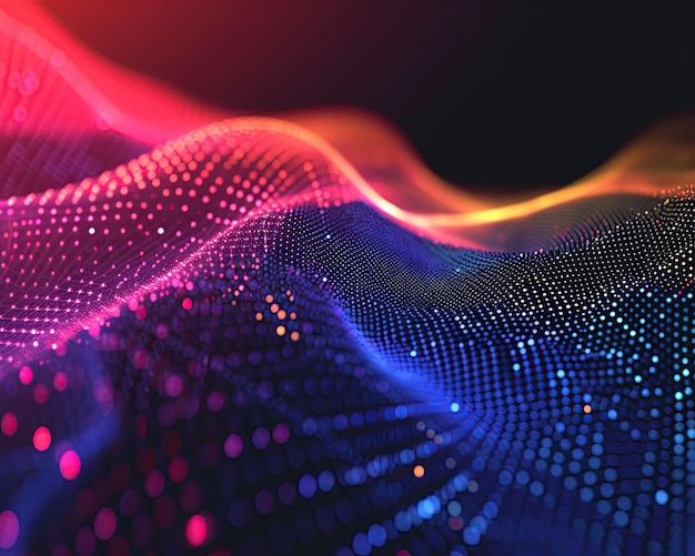 Abstract technology particles lines mesh background