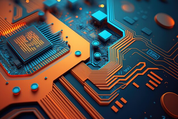 Abstract technology printed circuit boardGenerative AI