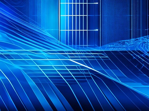 Abstract technology shiny lines mesh blue banner background