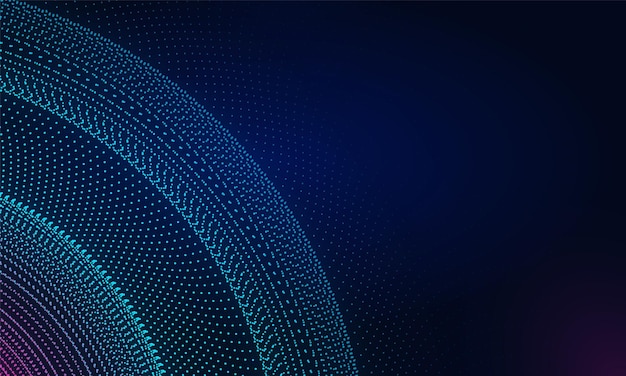 Абстрактная технология Волновой фон Цифровой дизайн потока частиц