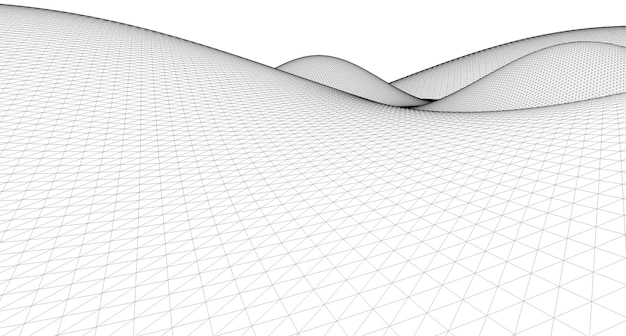 추상 지형 와이어프레임 풍경 배경입니다.