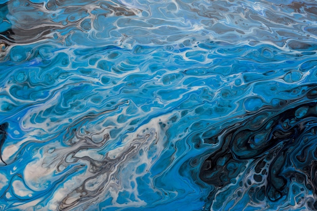 Abstract texture of liquid acrylic art.