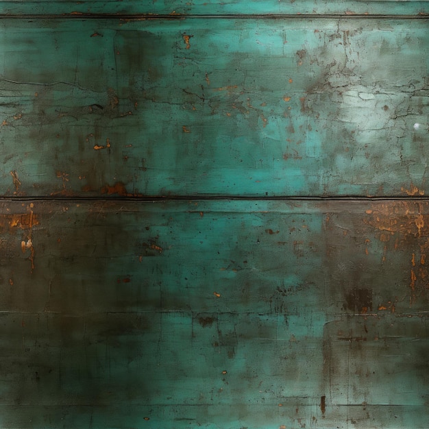 Abstract texture painting with oxidized turquoise background