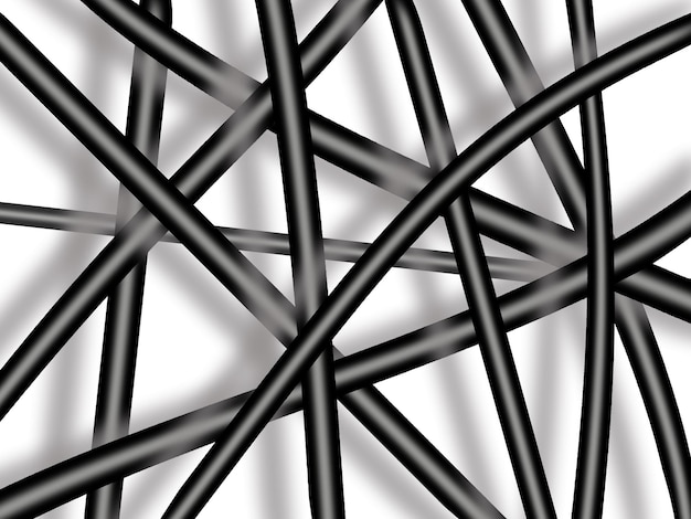 Abstract texture with black lines on the white background