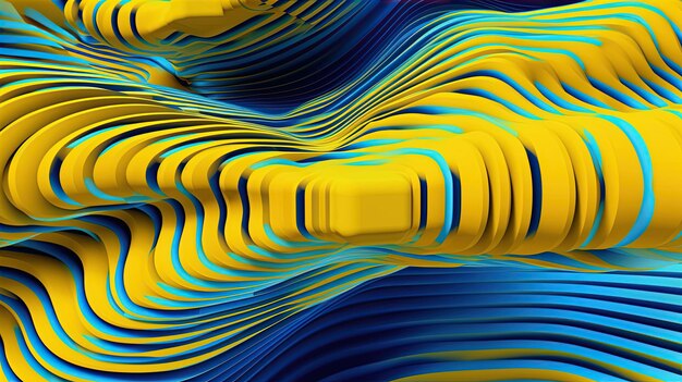 Abstract Textured Design YellowBlue Fusion