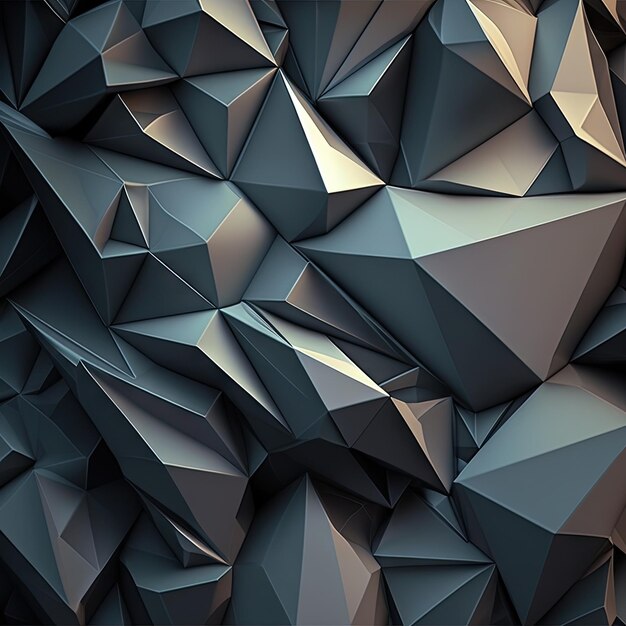 Abstract textured faceted pattern as background AI generative illustration Geometrical design with grey polygonal figures as backdrop