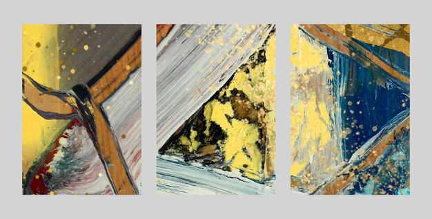 abstract, three figure, porch, golden background. the fashion of modern art wall