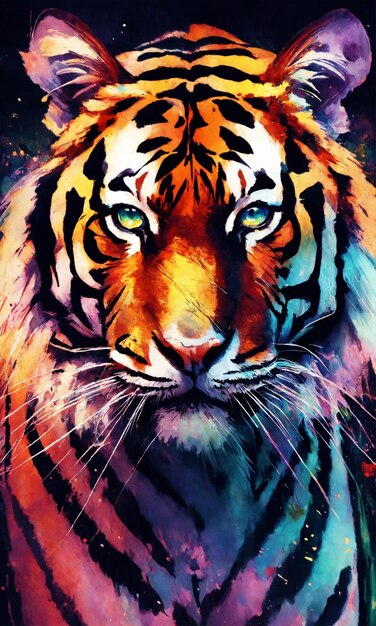 Abstract tiger art