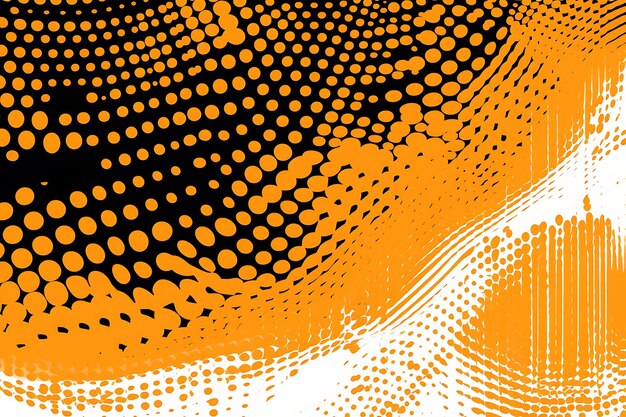 Abstract torn orange halftone corner wave