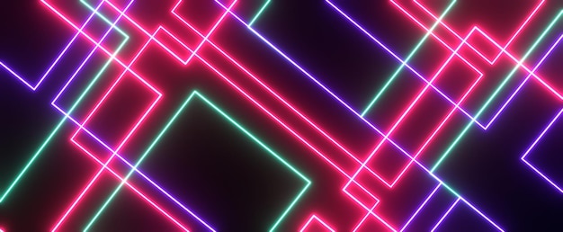 Abstract tracery of laser neon lines background