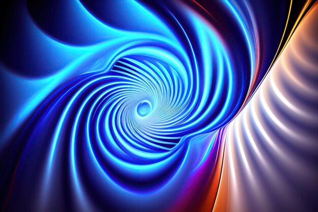 Abstract transparant blauw swirl lijnen Fantasie lichte achtergrond Digitale fractal kunst 3D-rendering