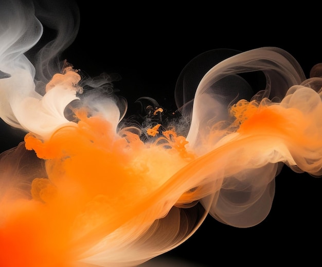 Abstract transparent orange color smoke festival background