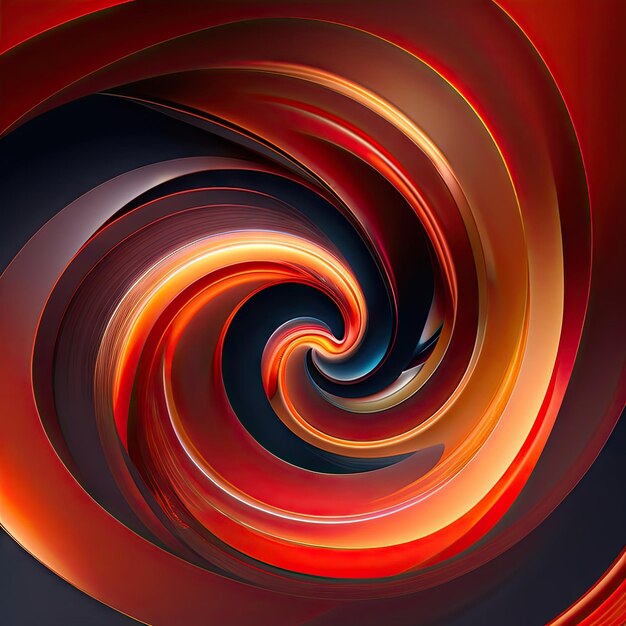 Abstract transparent red and orange swirl lines fantasy light background digital fractal art