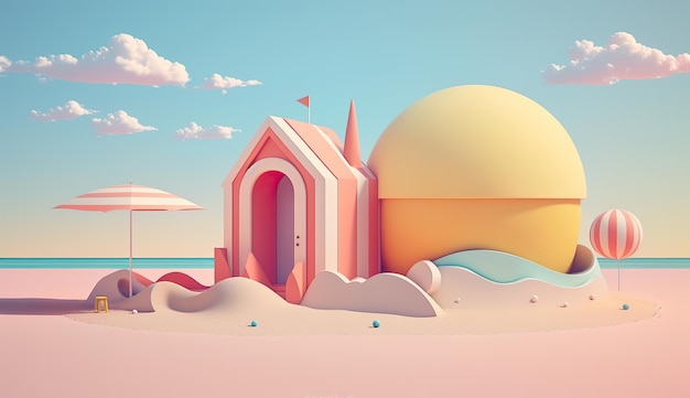 abstract travel summer beach Summer minimal hotel minimal pastel cute