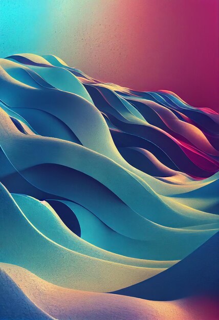 Abstract trendy gradient waves pattern