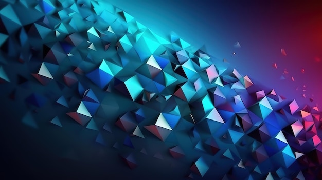 Abstract triangle background Bright color Generative ai