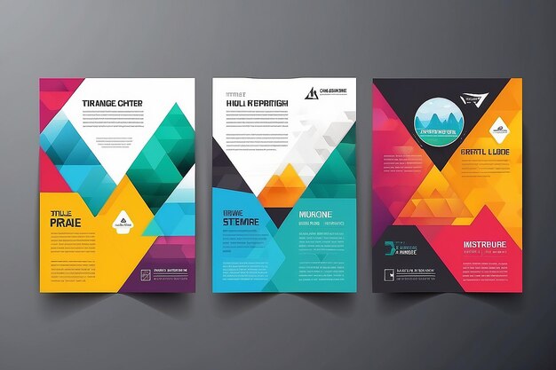 Abstract Triangle Brochure Flyer design vector template in A4 size