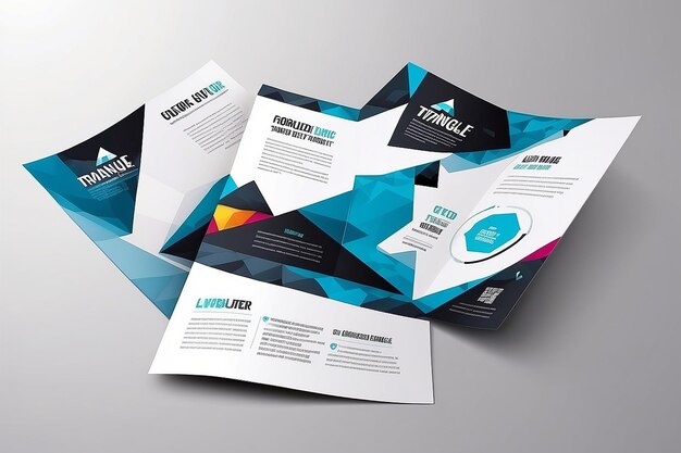 Abstract Triangle Brochure Flyer design vector template in A4 size