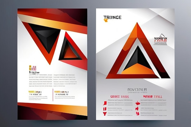 Abstract Triangle Brochure Flyer design vector template in A4 size