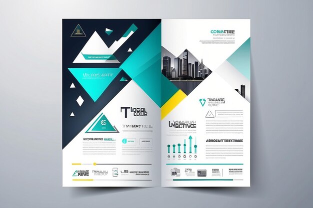 Abstract Triangle Brochure Flyer design vector template in A4 size