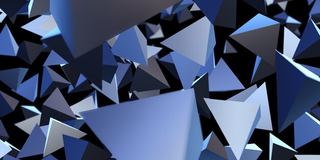 Abstract triangle Glossy geometric background 3d illustration