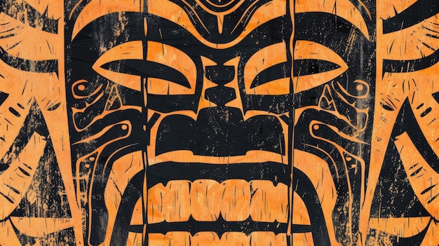 Abstract tribal mask illustration
