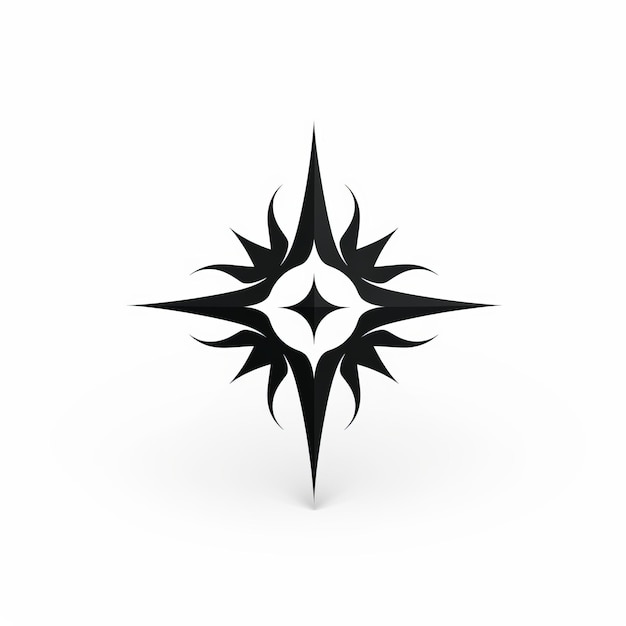 Photo abstract tribal shuriken silhouette icon on white background