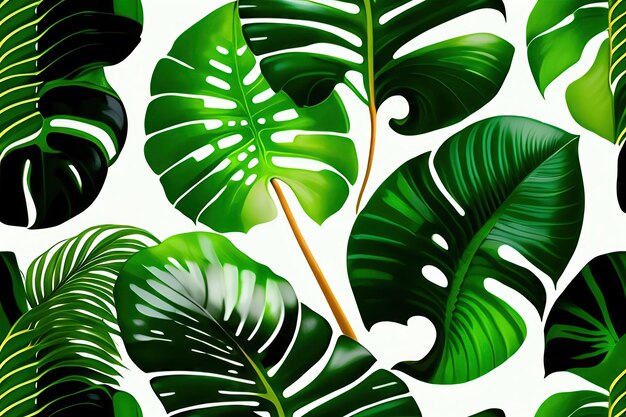 Abstract tropical green leaves pattern lush foliage houseplant dumb cane or dieffenbachia the tropi