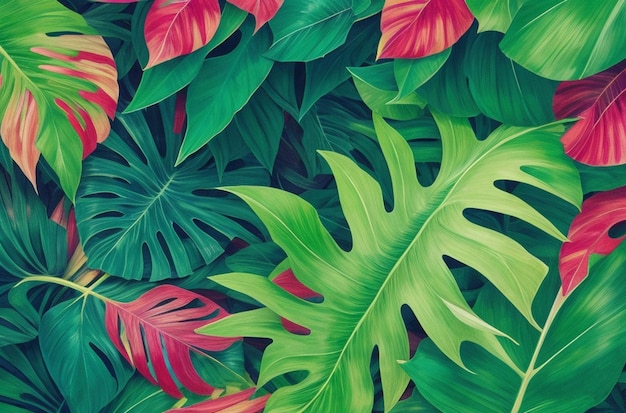 Abstract tropical leaves