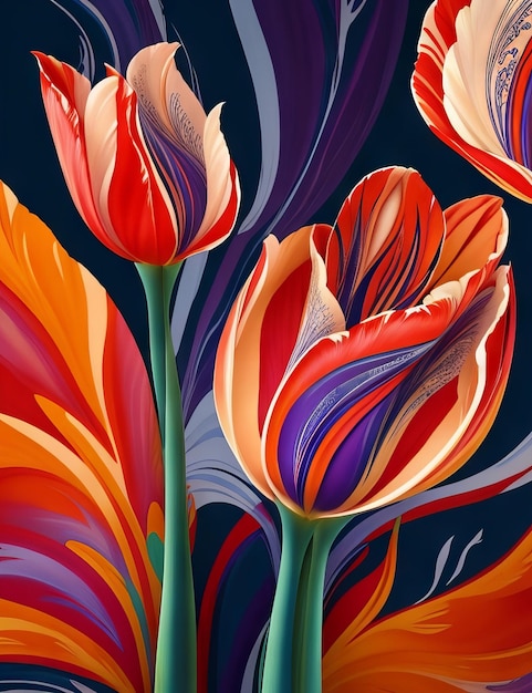 Abstract tulip art