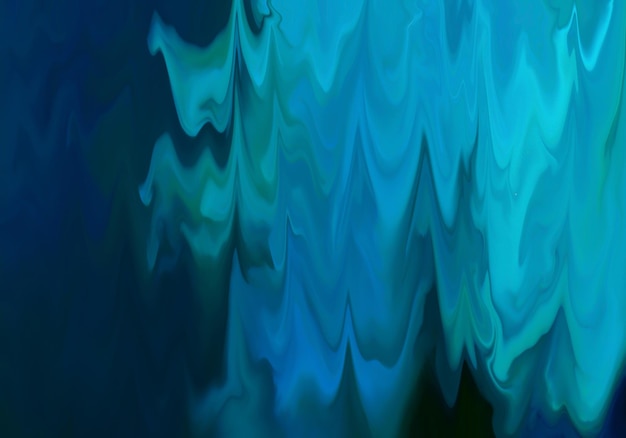 Абстрактная бирюзово-голубая жидкая мраморная волнистая текстура фона или обоев.