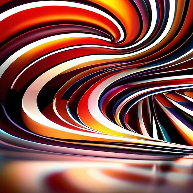 Foto abstract twist rendering 3d sullo sfondo con generativo ai