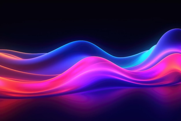 Abstract twisted brush strokes in dark and neon colors