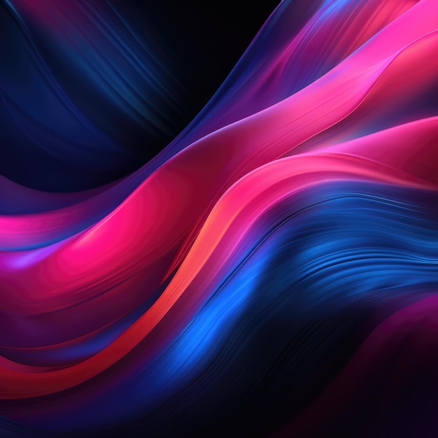 Abstract twisted brush strokes in dark and neon colors