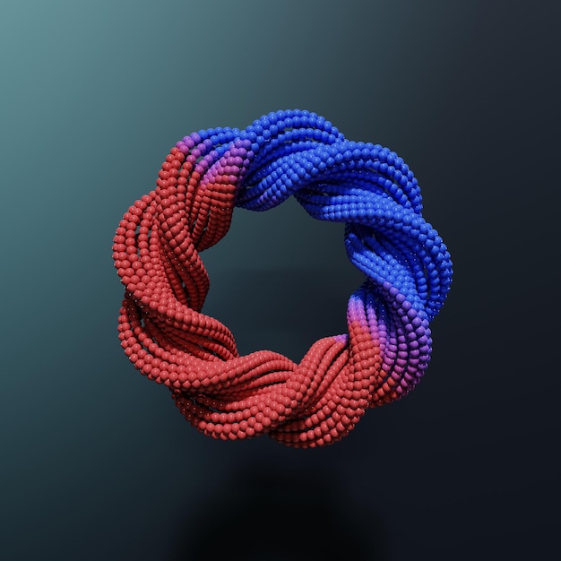 Abstract twisted object background 3D render illustration