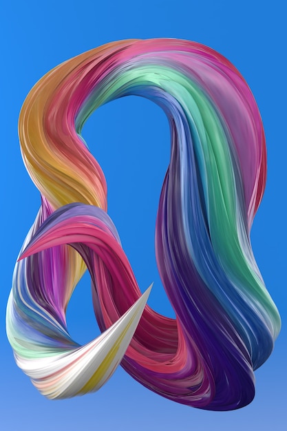 abstract twisted shape 3d render