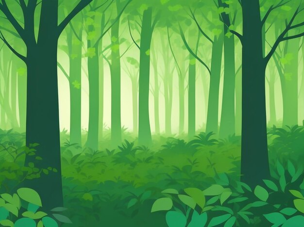 Photo abstract unfocused fuzzy green forest foliage background