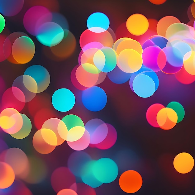 추상적으로 초점이 맞지 않는 여러 가지 빛깔의 크리스마스 휴일 조명이 흐릿한 보케 반짝이 스파클 축하