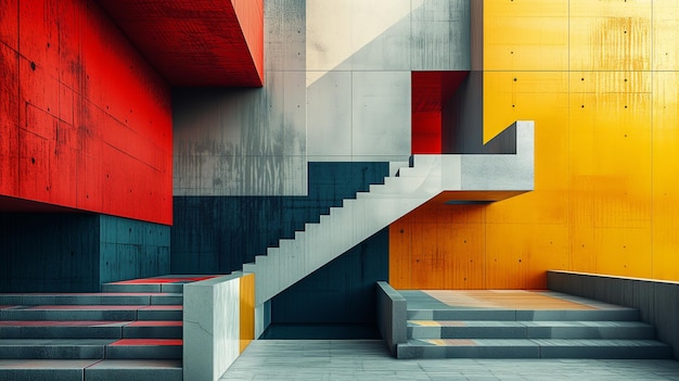 Abstract urban architecture in bold colors