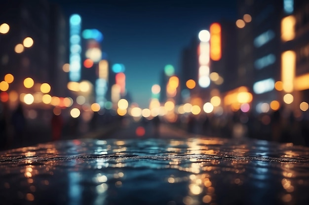 Абстрактный городской ночной свет боке, расфокусированный фон