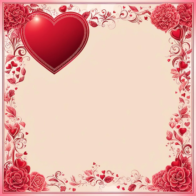 Photo abstract valentine day banner frame border background and texture love concept