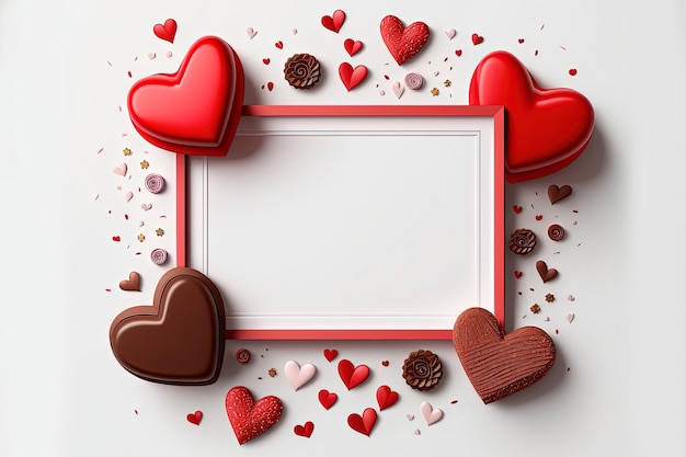 Abstract Valentine's Day Greeting card Mockup Creative love banner Digital illustration AI