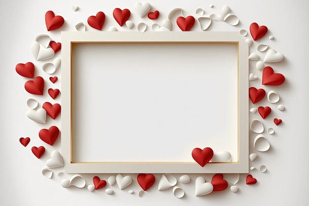 Foto astratto biglietto di auguri di san valentino mockup banner di amore creativo illustrazione digitale ai