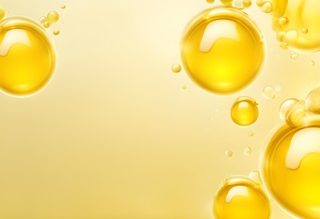 Abstract various yellow bubbles oil or serum