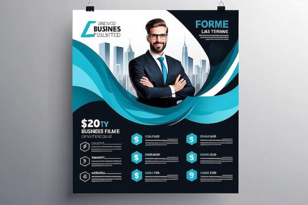 Foto abstract vector business flyer sjabloon