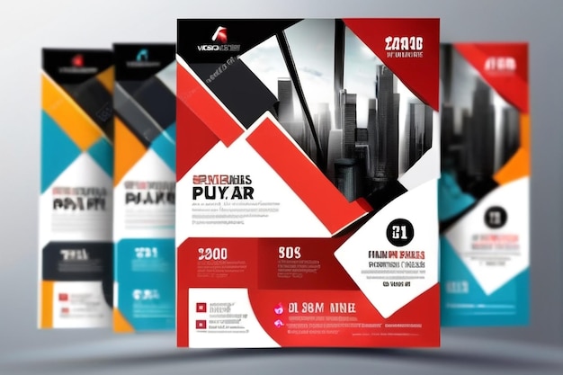 Photo abstract vector business flyer template