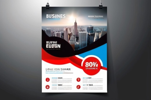 Photo abstract vector business flyer template