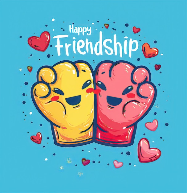 Фото Абстрактный векторный иллюстрационный дизайн для поздравительной карточки на изображении счастливого международного дня дружбы