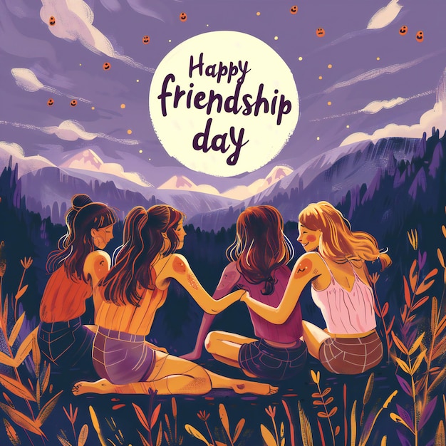 Фото Абстрактный векторный иллюстрационный дизайн для поздравительной открытки на международный день дружбы